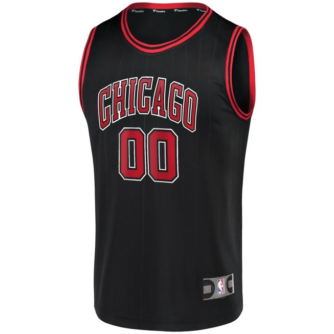 Chicago Bulls Fanatics Fast Break Replica Custom Jersey Black - Statement Edition - Image 2