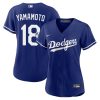 Yoshinobu Yamamoto 18 Signed Los Angeles Dodgers Alternate Women Jersey - Royal