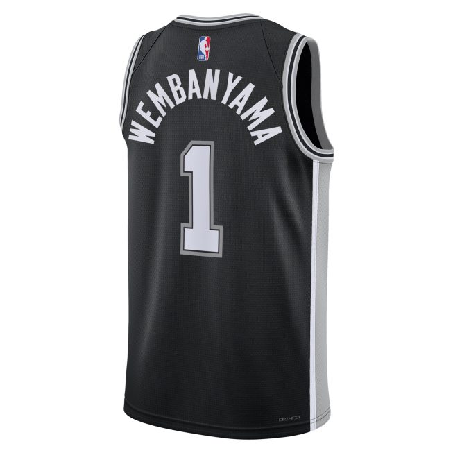 Victor Wembanyama San Antonio Spurs Unisex 2023 Draft First Round Pick Swingman Jersey - Icon Edition - Black - Image 3