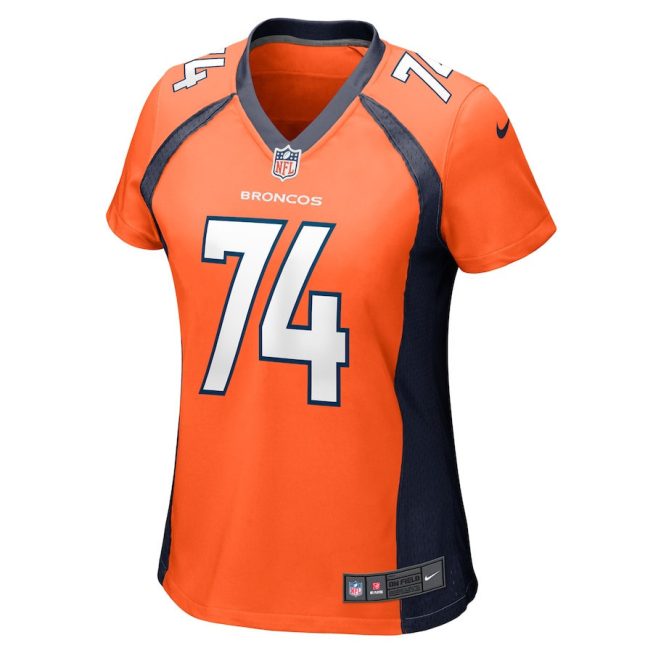Ben Powers 74 Denver Broncos Women Game Player Jersey - Orange - Image 2