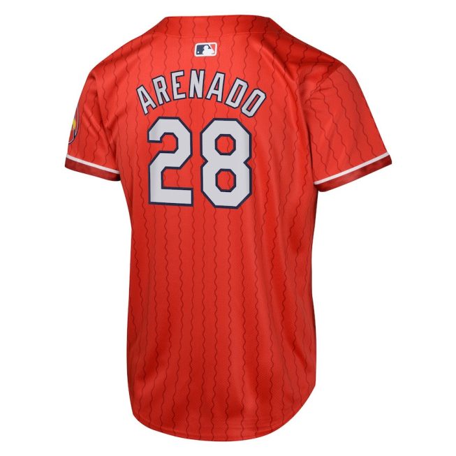 Nolan Arenado 28 St. Louis Cardinals 2024 City Connect Limited YOUTH Jersey - Red - Image 3