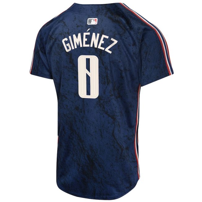 Andres Gimenez 0 Cleveland Guardians 2024 City Connect Limited YOUTH Jersey - Navy - Image 3