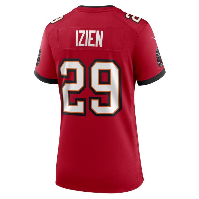 Christian Izien 29 Tampa Bay Buccaneers Women Game Jersey - Red - Image 3
