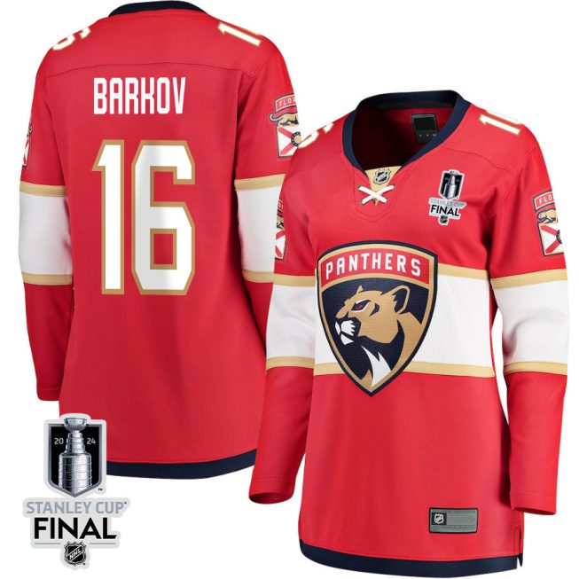 Aleksander Barkov 16 Florida Panthers 2024 STANLEY CUP Final Women's Home Breakaway Jersey - Red