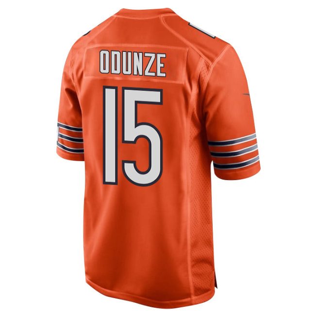 Rome Odunze 15 Chicago Bears Alternate 2024 Draft First Round Pick Player Game Men Jersey - Orange - Image 3