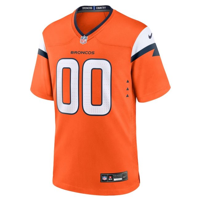 Denver Broncos Custom Game Men Jersey - Orange - Image 2