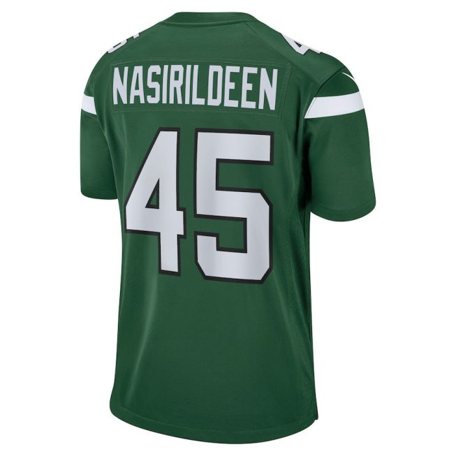 Hamsah Nasirildeen 45 New York Jets Men Game Jersey - Gotham Green - Image 3
