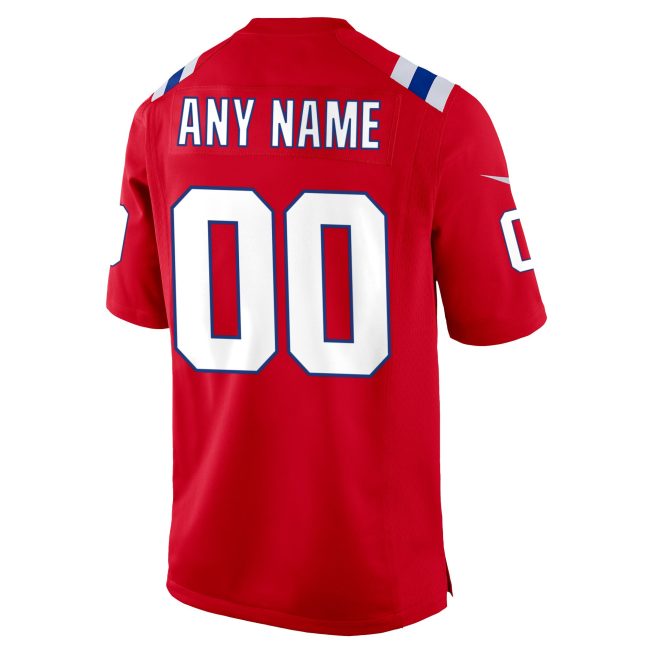 New England Patriots Alternate Custom Jersey - Red - Image 3