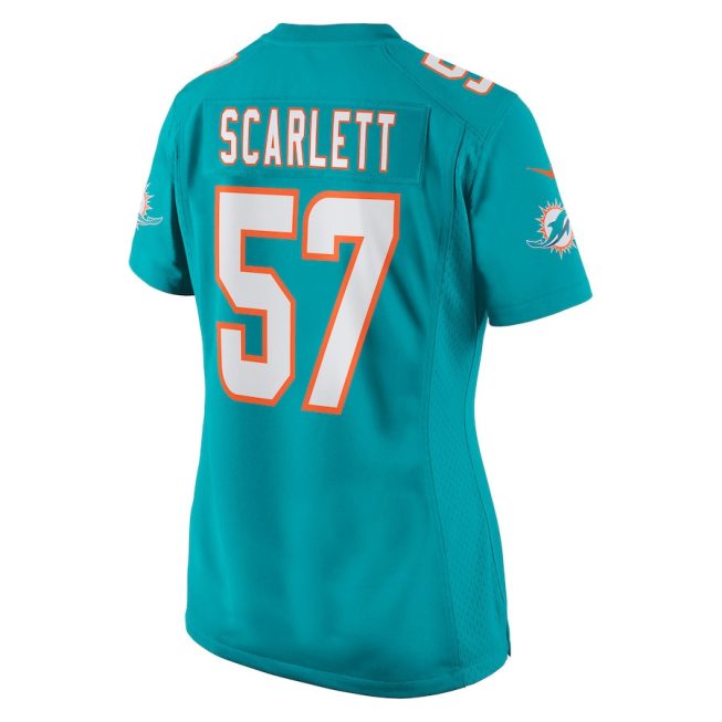 Brennan Scarlett 57 Miami Dolphins Women Game Jersey - Aqua - Image 3
