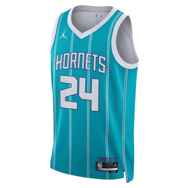 Brandon Miller 24 Charlotte Hornets Unisex Swingman Jersey - Icon Edition - Teal - Image 2