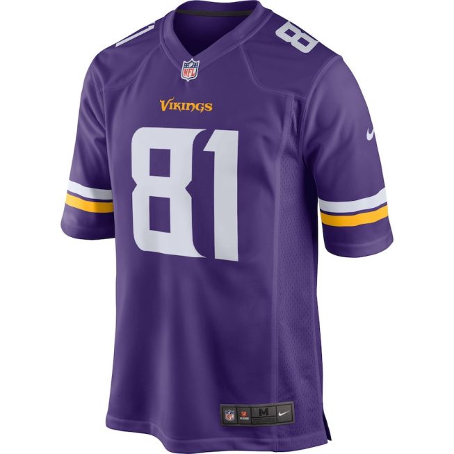 Moritz Bohringer 81 Minnesota Vikings Men Team Color Game Jersey - Purple - Image 2
