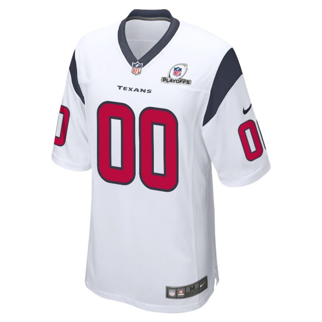 Houston Texans 2023 Playoffs Patch Game Men Custom Jersey - White - Image 2