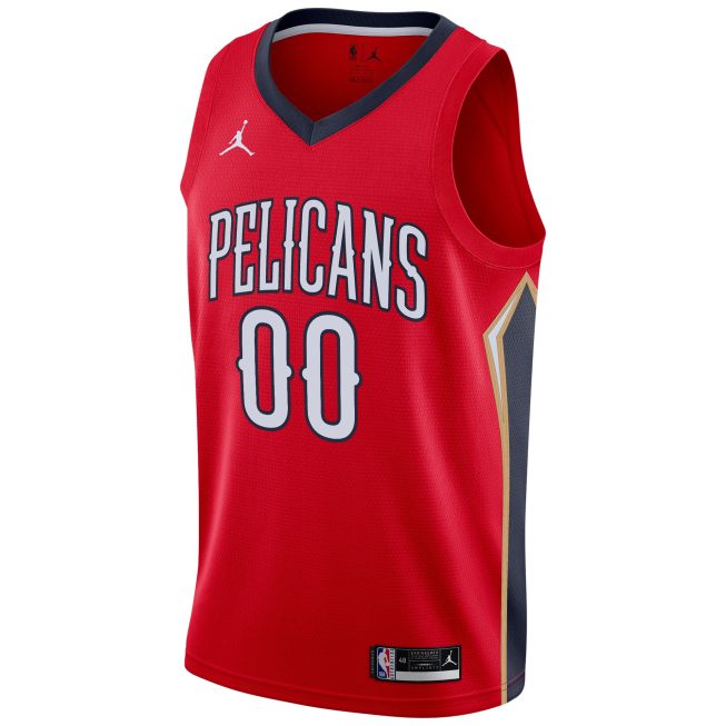 New Orleans Pelicans Jordan Brand Swingman Custom Jersey - Statement Edition - Red - Image 2