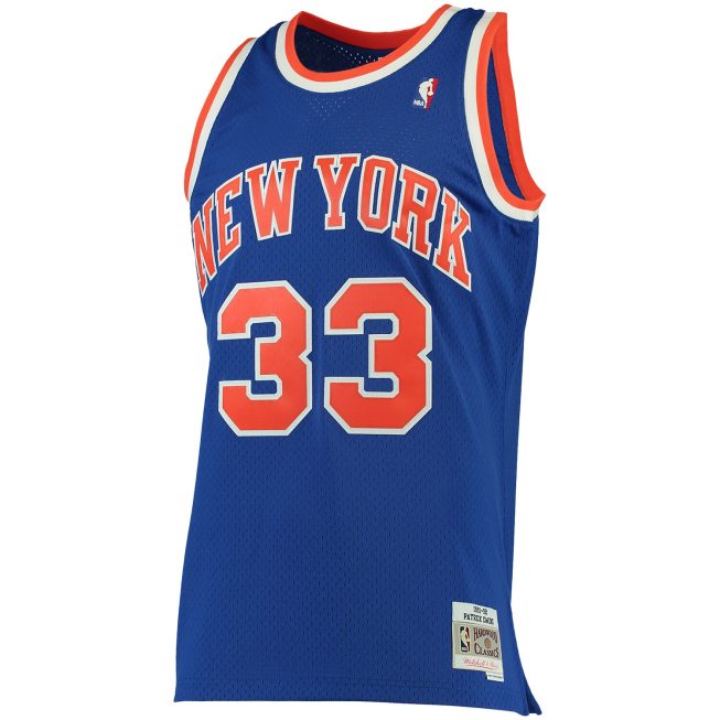 Patrick Ewing New York Knicks Mitchell & Ness 1991/92 Big & Tall Hardwood Classics Swingman Jersey - Blue - Image 2
