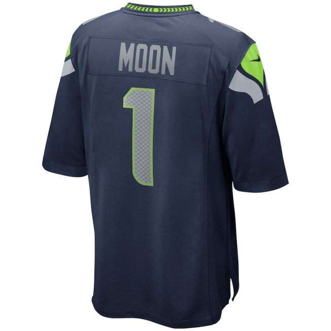 Warren Moon 1 Seattle Seahawks Game Retired Jersey - College Navy - Image 3