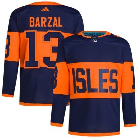 Mathew Barzal 13 New York Islanders 2024 Stadium Series Primegreen Men Jersey - Navy
