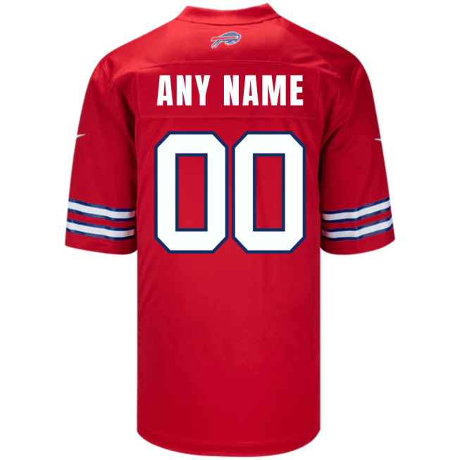Buffalo Bills Custom Alternate Men Game Jersey - Red - Image 3