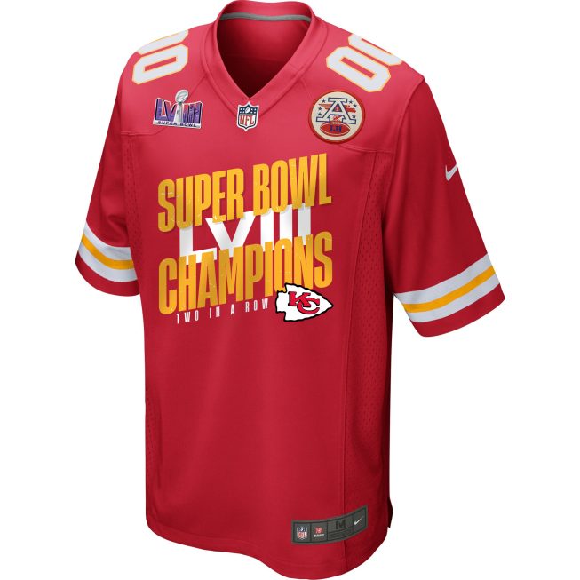 Kansas City Chiefs Super Bowl LVIII Champions Iconic Victory Game Custom Men Jersey - Scarlet - Image 2