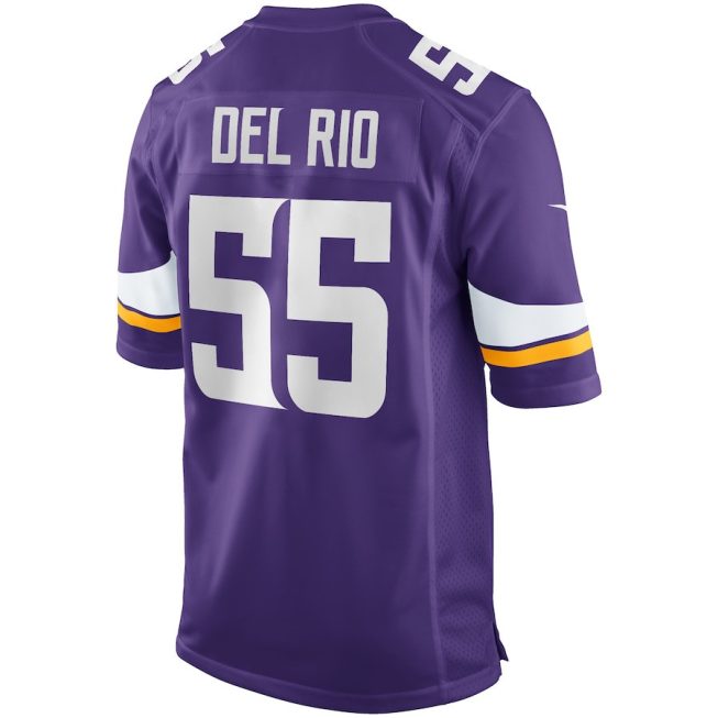Jack Del Rio 55 Minnesota Vikings Men Game Retired Jersey - Purple - Image 3