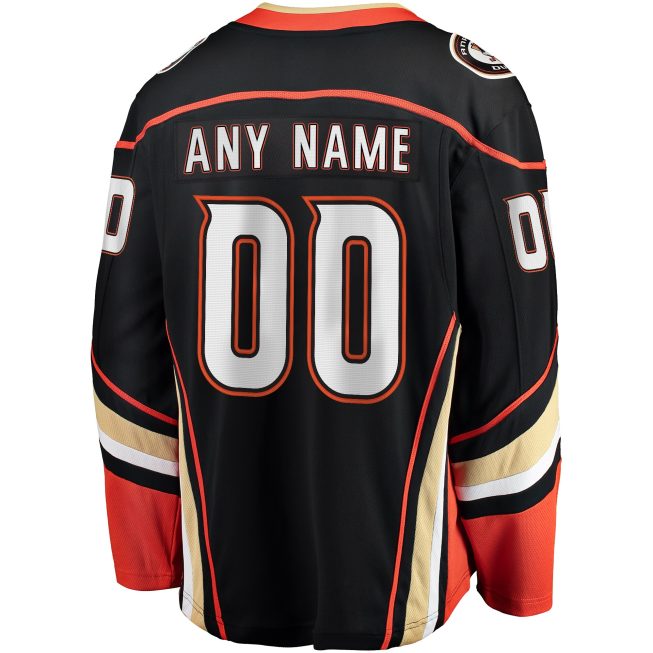 Anaheim Ducks Fanatics Home Breakaway Custom Jersey - Black - Image 3