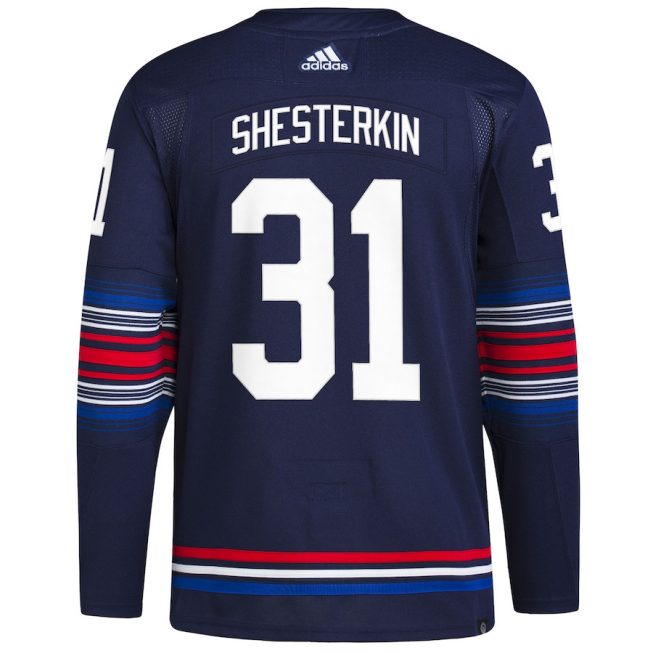 Igor Shesterkin 31 New York Rangers Alternate Primegreen Men Jersey - Navy - Image 3