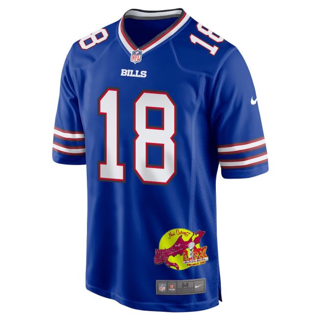 Amari Cooper 18 Buffalo Bills Super Bowl LIX New Orleans Patch Game Men Jersey - Royal - Image 3