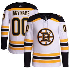 Boston Bruins Away Primegreen Authentic Custom Jersey - White