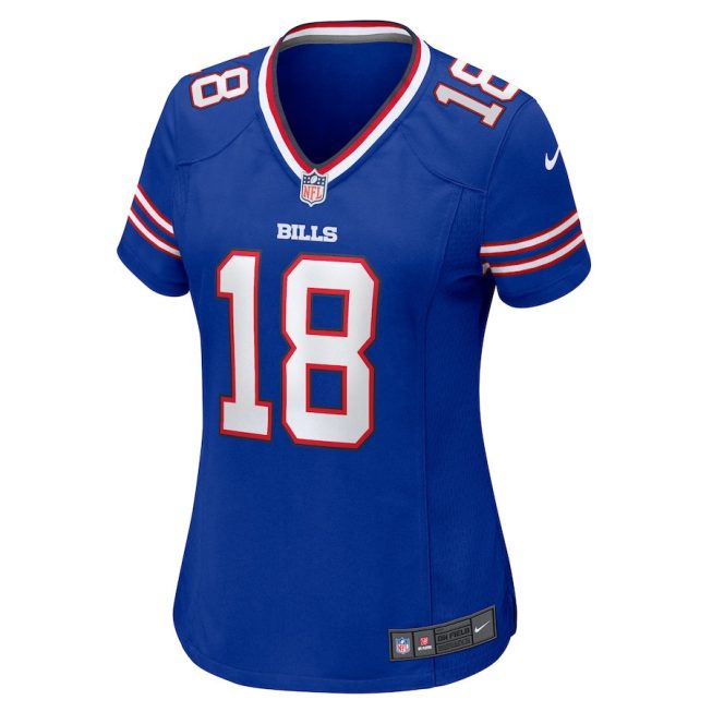 Justin Shorter 18 Buffalo Bills Women Team Game Jersey - Royal - Image 2
