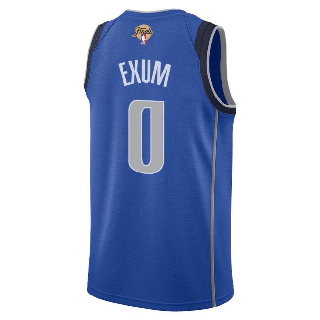 Dante Exum 0 Dallas Mavericks 2024 FINALS PATCH Swingman Jersey - Icon Edition - Blue - Image 3