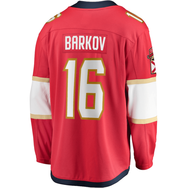 Aleksander Barkov 16 Florida Panthers 2024 Stanley Cup Final Home Breakaway Player Jersey - Red - Image 3