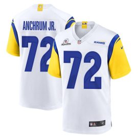 Tremayne Anchrum Jr. 72 Los Angeles Rams 2023 Playoffs Patch Game Men Jersey - White