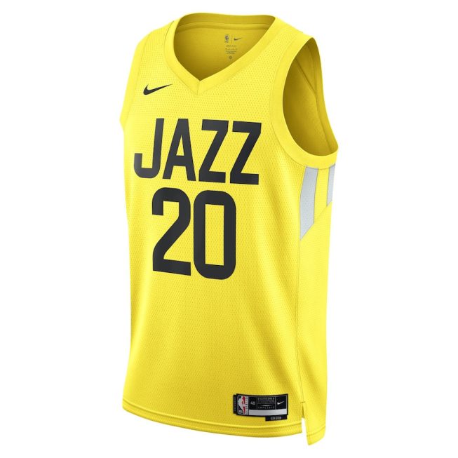 John Collins 20 Utah Jazz Unisex Swingman Jersey - Icon Edition - Gold - Image 2
