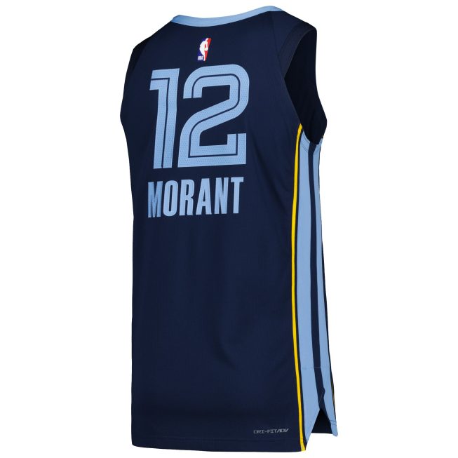 Ja Morant Memphis Grizzlies Authentic Jersey - Icon Edition - Navy - Image 3