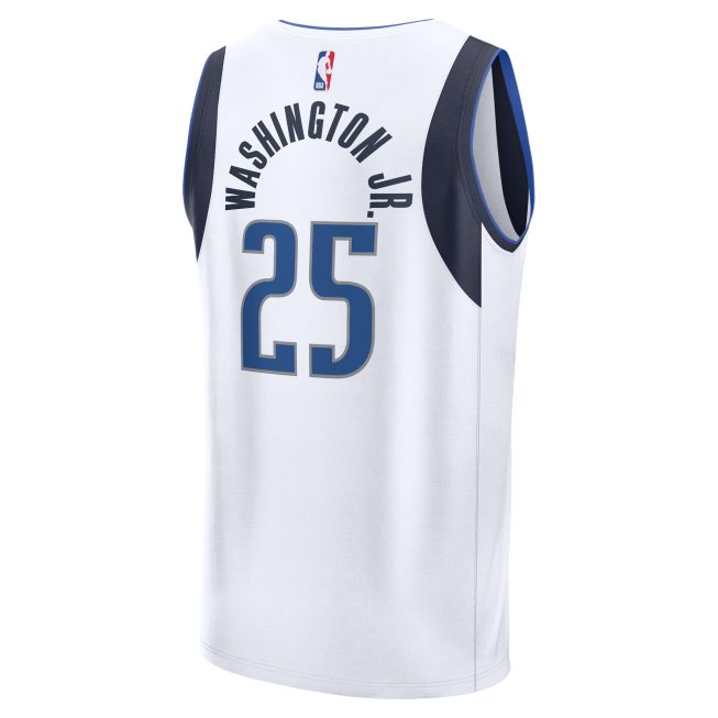 PJ Washington Jr. Dallas Mavericks Fanatics Youth Fast Break Player Jersey - Association Edition - White - Image 3