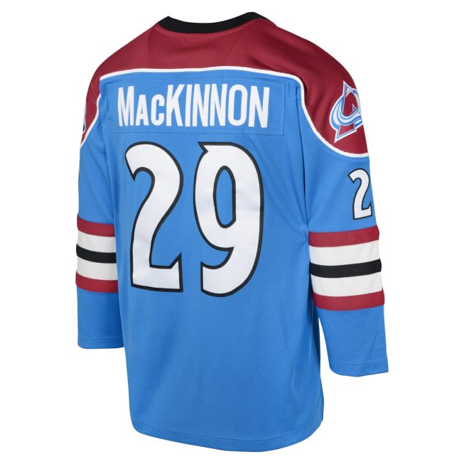 Nathan MacKinnon Colorado Avalanche Mitchell & Ness Youth 2013 Blue Line Player Jersey - White - Image 3