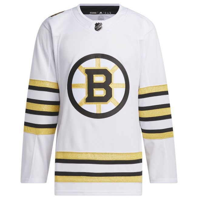 Boston Bruins 100th Anniversary Primegreen Men Jersey - White - Image 2
