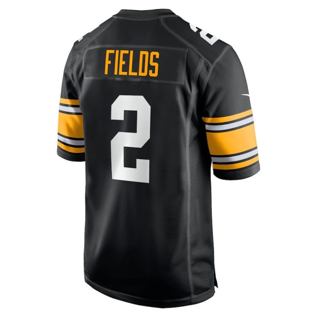 Justin Fields 2 Pittsburgh Steelers Alternate Game Men Jersey - Black - Image 3