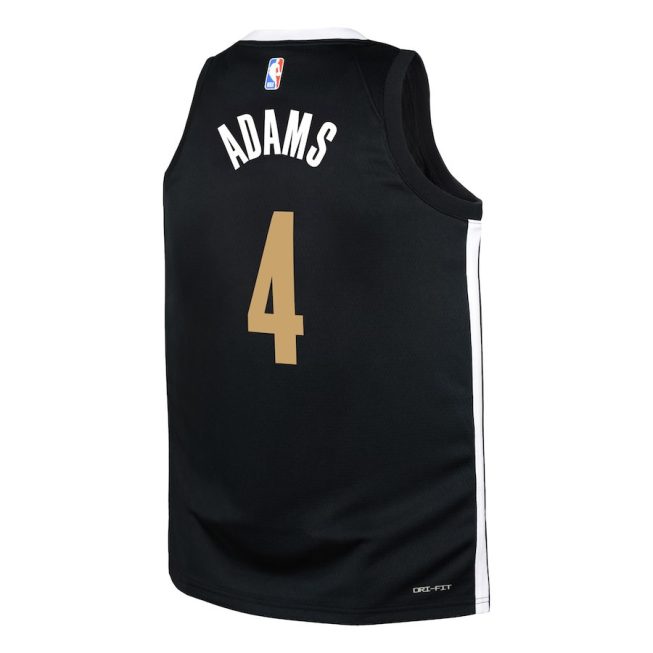 Steven Adams 4 Memphis Grizzlies 2023/24 City Edition Swingman YOUTH Jersey - Black - Image 3