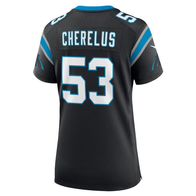 Claudin Cherelus 53 Carolina Panthers Women's Team Game Jersey - Black - Image 3