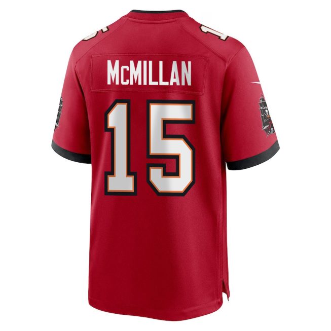 Jalen McMillan 15 Tampa Bay Buccaneers Super Bowl LIX New Orleans Patch Game Men Jersey - Red - Image 2