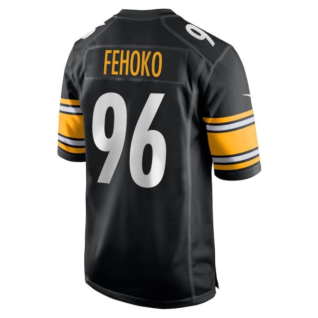 Breiden Fehoko 96 Pittsburgh Steelers Men Game Jersey - Black - Image 3