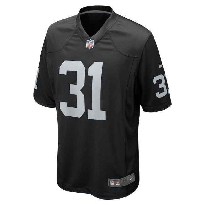 Brandon Facyson 31 Las Vegas Raiders Men Team Game Jersey - Black - Image 2