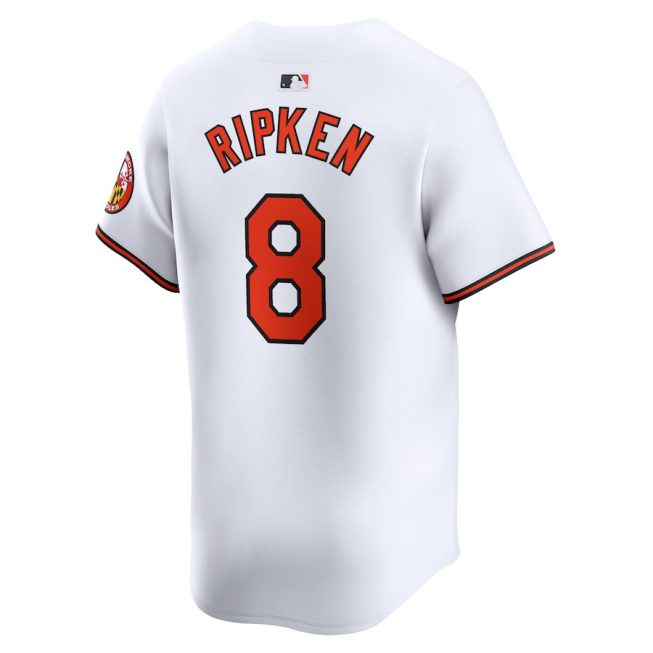 Cal Ripken Jr. 8 Baltimore Orioles Home Limited Player Men Jersey - White - Image 3