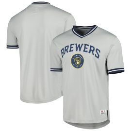 Milwaukee Brewers V-Neck Jersey - Gray