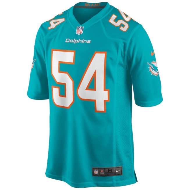 Zach Thomas 54 Miami Dolphins Men Game Retired Jersey - Aqua - Image 2