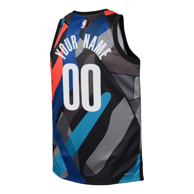 Brooklyn Nets 2023/24 City Edition Swingman Custom YOUTH Jersey - Black - Image 3
