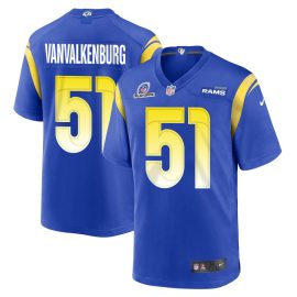 Zach VanValkenburg 51 Los Angeles Rams 2023 Playoffs Patch Game Men Jersey - Royal