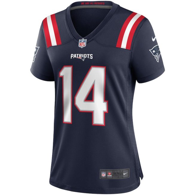 Steve Grogan 14 New England Patriots Women Game Retired Jersey - Navy - Image 2