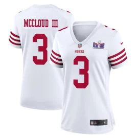 Ray-Ray McCloud III 3 San Francisco 49ers Super Bowl LVIII Patch Game Women Jersey - White