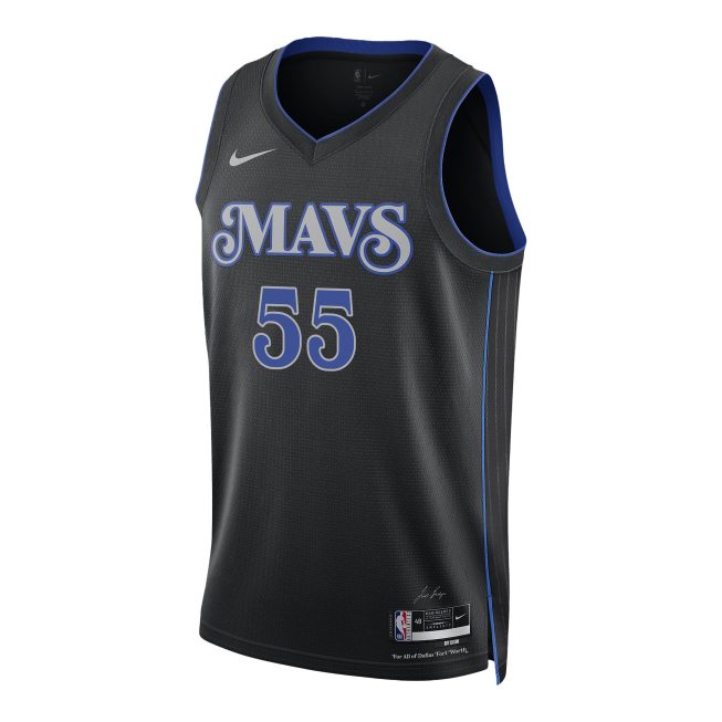 Derrick Jones Jr. 55 Dallas Mavericks 2024 FINALS PATCH Swingman Jersey - City Edition - Black - Image 2